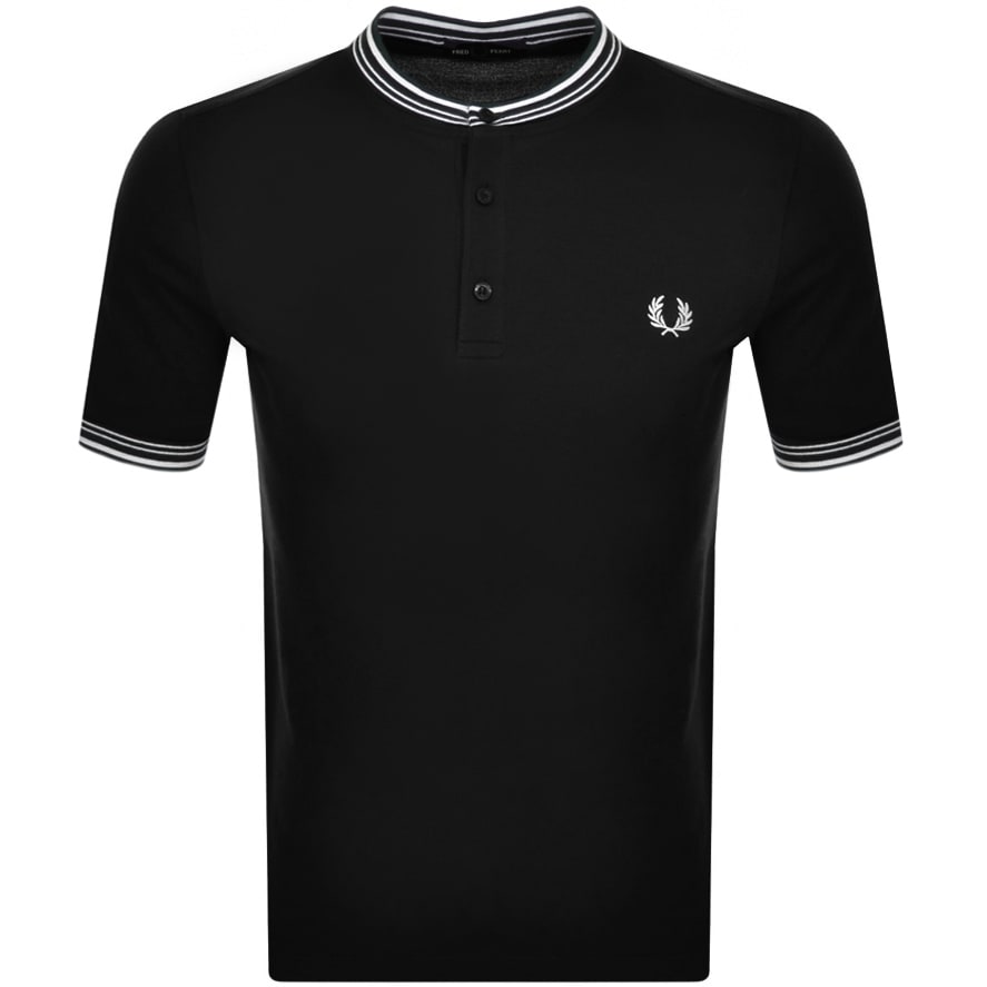 Alternative Image for ProductFred Perry Henley Collar Polo T Shirt Black1